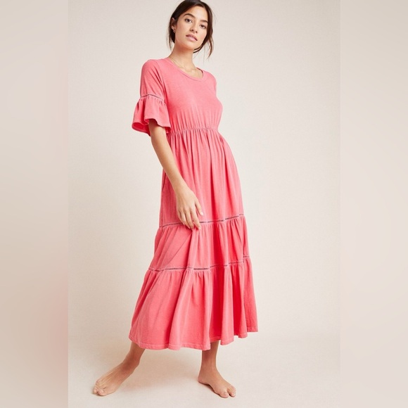 Sundry Dresses & Skirts - Sundry Coral Colored Tiered Maxi Dress Size 2 - Medium